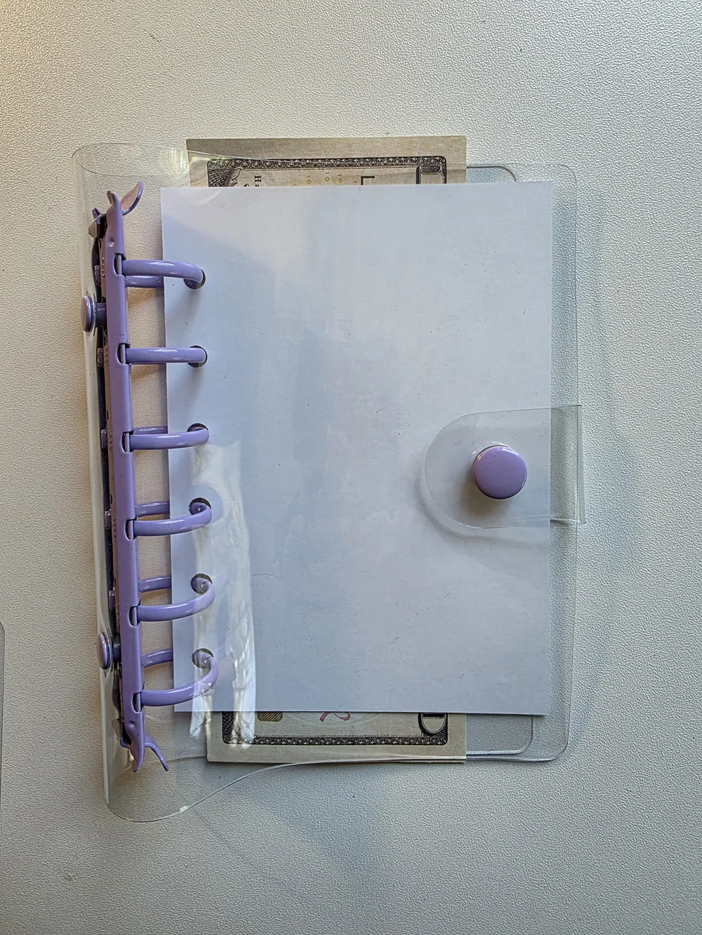 A7 Clear Purple Accent Binder